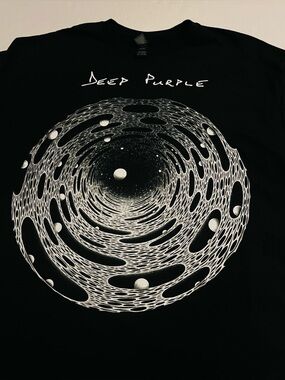 Deep Purple UK Music Rock Band Black Graphic T-Shirt XL Tour Album Vinyl Concert
